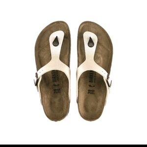 Birkenstock Womens Off White Slip On Thong Style Gizeh Sandal 9